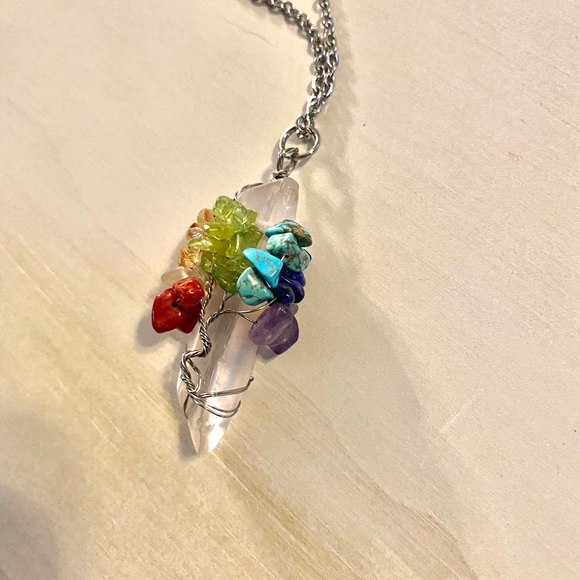 Natural multi stoned tree wrapped around crystal - Picture 3 of 3